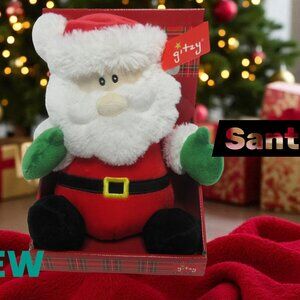 13"Gitzy Santa Claus Plush Toy green Mittens Red Hat New With Tag